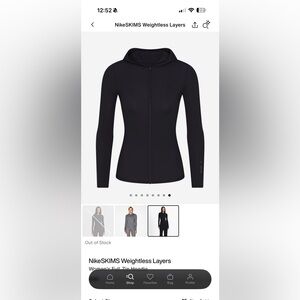 NikeSKIMS Weightless Layers Full Zip Hoodie Size L Black SOLD OUT